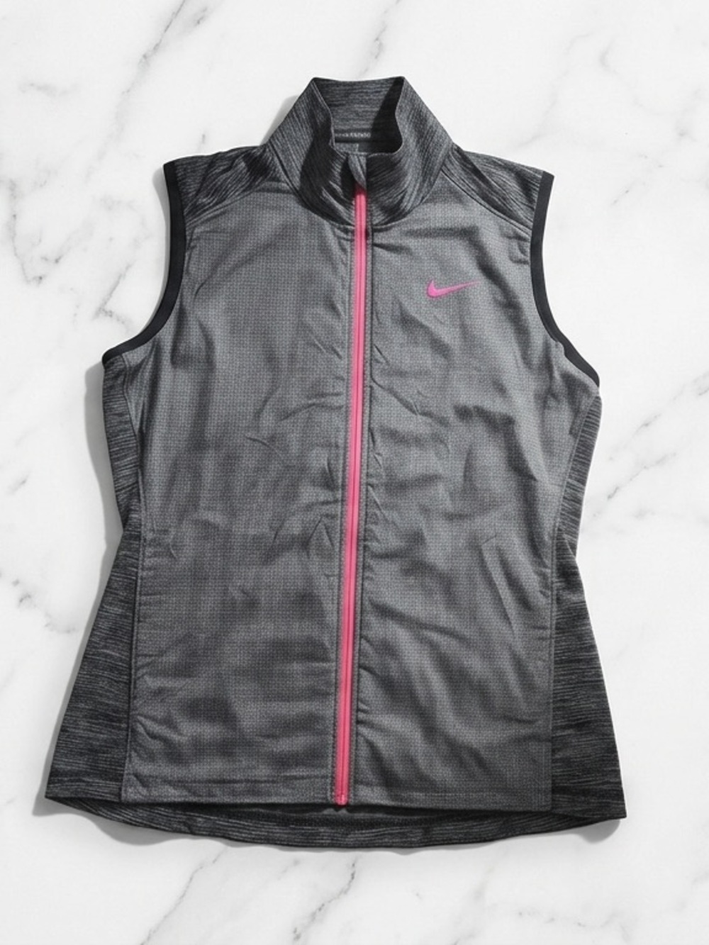 Nike Golf Poppy Hills Pebble Beach Vest Women's Medium Gray Pink Full Zip
